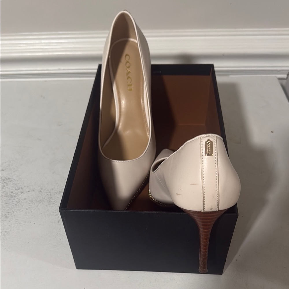 Coach Cream Heels Timeless Elegance